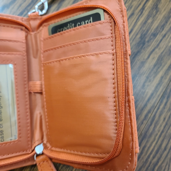 Faux Leather Wristlet Wallet with Zipper Closure - Picture 9 of 9